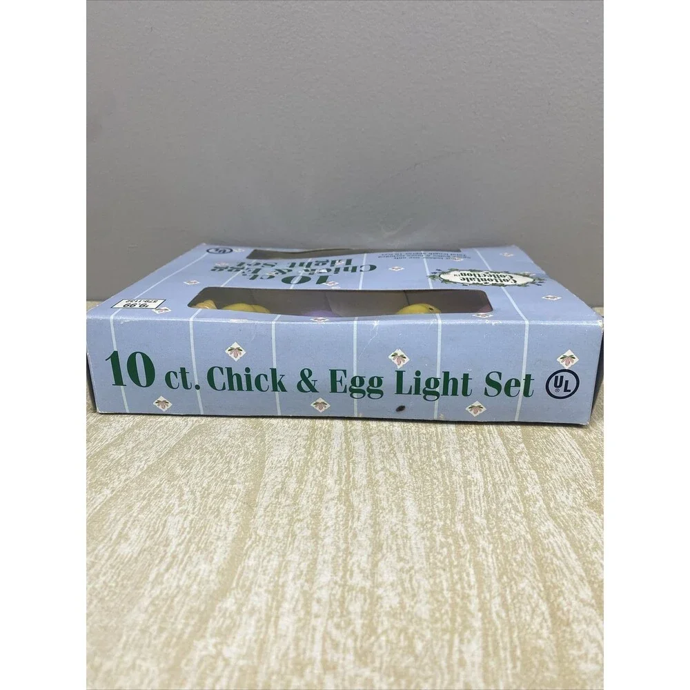 Vintage Easter Chick & Egg Blow Mold String Christmas Tree Light Decorations